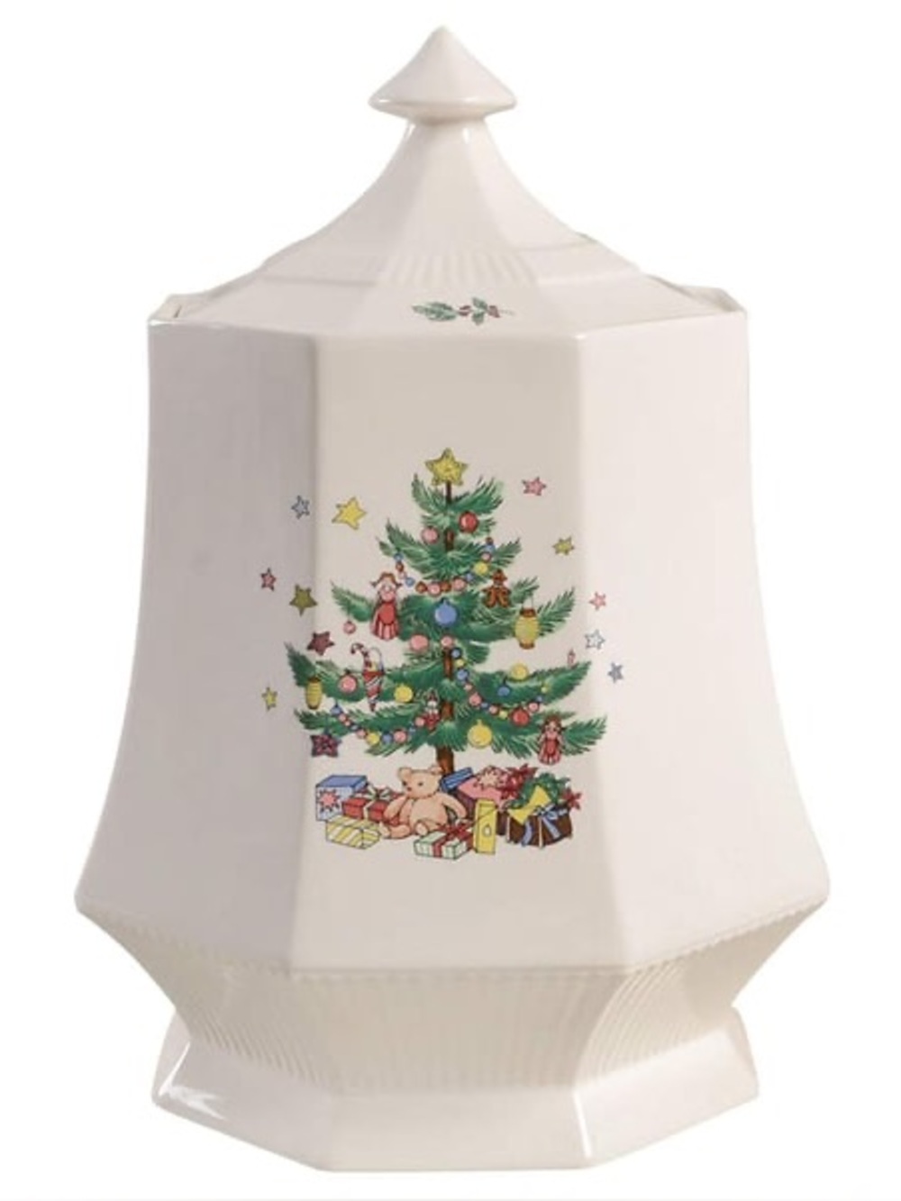 Vintage Nikko Christmastime Cookie Jar With Lid 10” Christmas Tree Retired